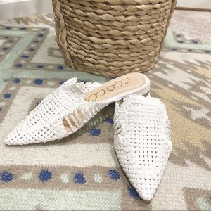CCOCCI Monaco white woven mule